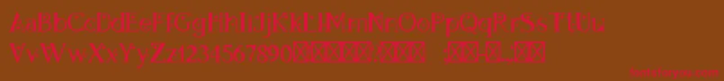 フォントDapandoraRegular – 赤い文字が茶色の背景にあります。