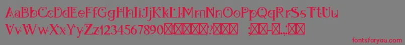 フォントDapandoraRegular – 赤い文字の灰色の背景