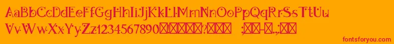 フォントDapandoraRegular – オレンジの背景に赤い文字