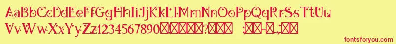 DapandoraRegular Font – Red Fonts on Yellow Background