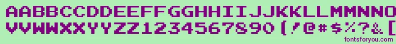 Шрифт JoystixMonospace – фиолетовые шрифты на зелёном фоне