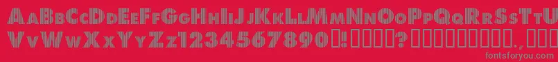 Fonte ShreddedForYou – fontes cinzas em um fundo vermelho