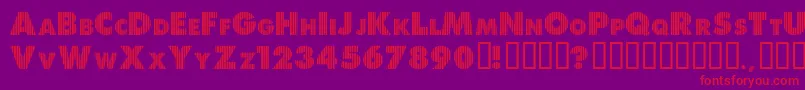 ShreddedForYou-fontti – punaiset fontit violetilla taustalla