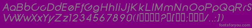 SfNewRepublicItalic-Schriftart – Graue Schriften auf violettem Hintergrund