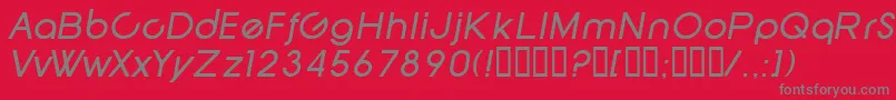 Czcionka SfNewRepublicItalic – szare czcionki na czerwonym tle
