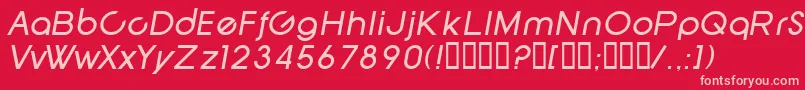 SfNewRepublicItalic-Schriftart – Rosa Schriften auf rotem Hintergrund