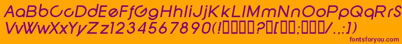SfNewRepublicItalic-Schriftart – Violette Schriften auf orangefarbenem Hintergrund