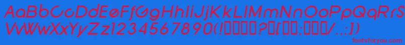 SfNewRepublicItalic-fontti – punaiset fontit sinisellä taustalla
