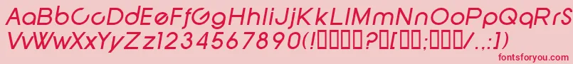 Czcionka SfNewRepublicItalic – czerwone czcionki na różowym tle