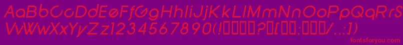 SfNewRepublicItalic Font – Red Fonts on Purple Background