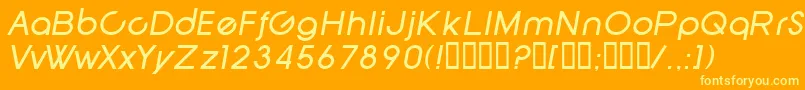 SfNewRepublicItalic Font – Yellow Fonts on Orange Background
