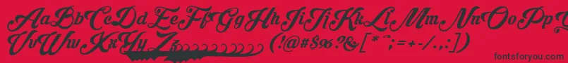 Krinkesdecorpersonal Font – Black Fonts on Red Background