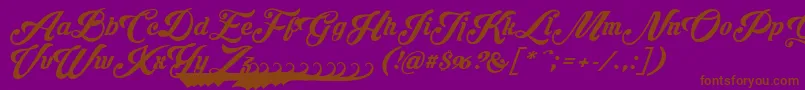 Krinkesdecorpersonal Font – Brown Fonts on Purple Background
