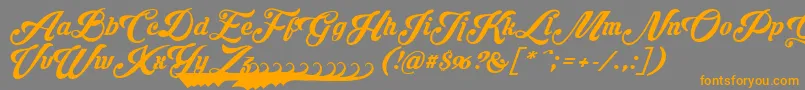 Krinkesdecorpersonal-Schriftart – Orangefarbene Schriften auf grauem Hintergrund
