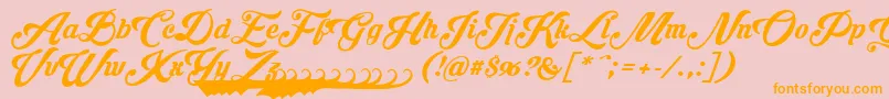 Krinkesdecorpersonal Font – Orange Fonts on Pink Background