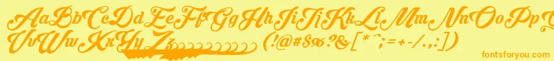 Krinkesdecorpersonal Font – Orange Fonts on Yellow Background