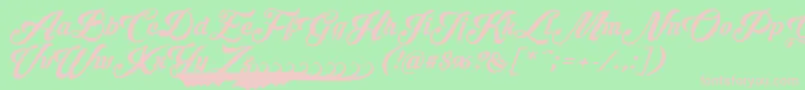 Lisätietoja Krinkesdecorpersonal-fontista Krinkesdecorpersonal-fontti – vaaleanpunaiset fontit vihreällä taustalla