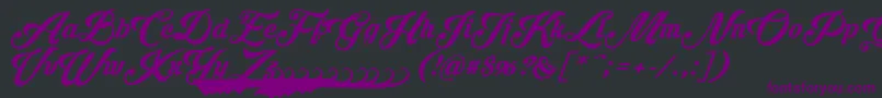 Шрифт Krinkesdecorpersonal – фиолетовые шрифты на чёрном фоне