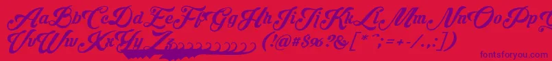 Krinkesdecorpersonal Font – Purple Fonts on Red Background