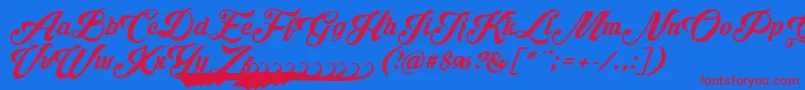 Krinkesdecorpersonal Font – Red Fonts on Blue Background