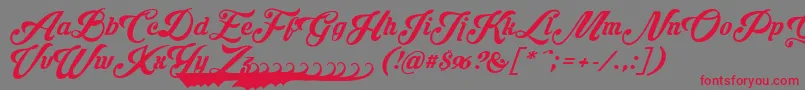 Krinkesdecorpersonal Font – Red Fonts on Gray Background