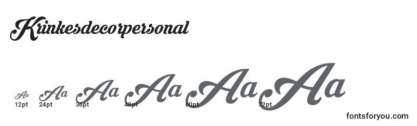 Krinkesdecorpersonal Font Sizes
