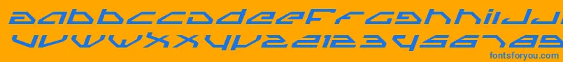 Weitere Informationen zur SpylordExpandedItalic-Schriftart SpylordExpandedItalic-Schriftart – Blaue Schriften auf orangefarbenem Hintergrund