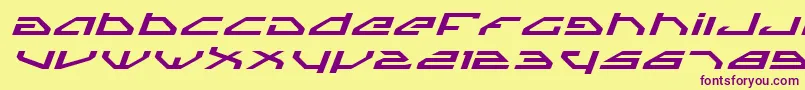 SpylordExpandedItalic Font – Purple Fonts on Yellow Background