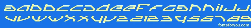 SpylordExpandedItalic Font – Yellow Fonts on Blue Background