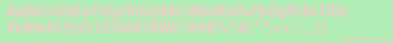 HelveticaLtCondensedBoldOblique Font – Pink Fonts on Green Background