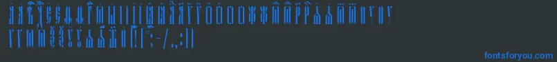 KathismaUcsSpacedout Font – Blue Fonts on Black Background