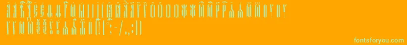 KathismaUcsSpacedout Font – Green Fonts on Orange Background