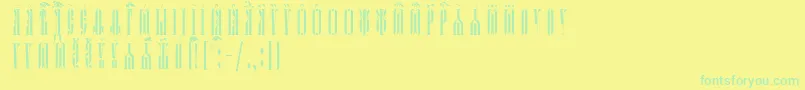 KathismaUcsSpacedout Font – Green Fonts on Yellow Background