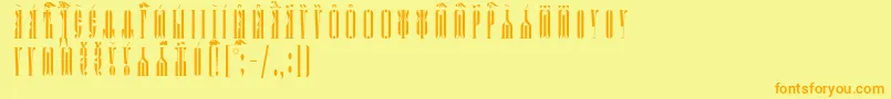 KathismaUcsSpacedout Font – Orange Fonts on Yellow Background
