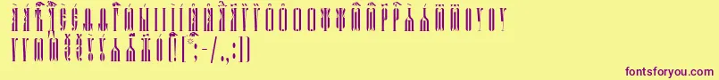 KathismaUcsSpacedout Font – Purple Fonts on Yellow Background