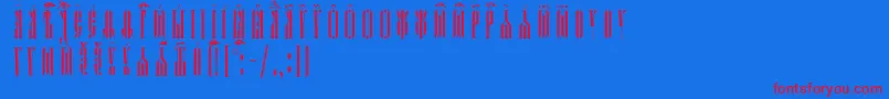 KathismaUcsSpacedout Font – Red Fonts on Blue Background