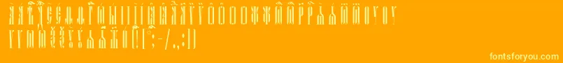 KathismaUcsSpacedout Font – Yellow Fonts on Orange Background