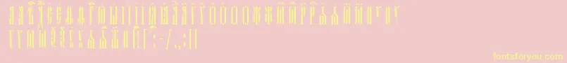 KathismaUcsSpacedout Font – Yellow Fonts on Pink Background