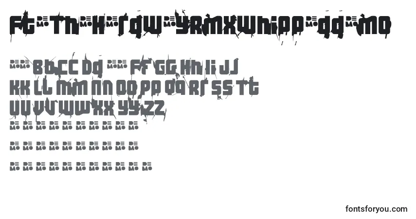 Czcionka Ft3TheHardWayRmxWhippeddemo – alfabet, cyfry, specjalne znaki