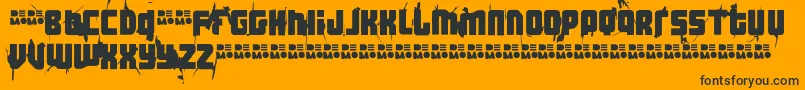 Ft3TheHardWayRmxWhippeddemo-fontti – mustat fontit oranssilla taustalla