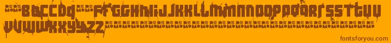 Ft3TheHardWayRmxWhippeddemo-fontti – ruskeat fontit oranssilla taustalla