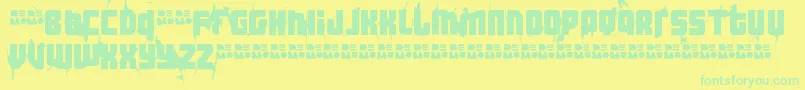 Fonte Ft3TheHardWayRmxWhippeddemo – fontes verdes em um fundo amarelo