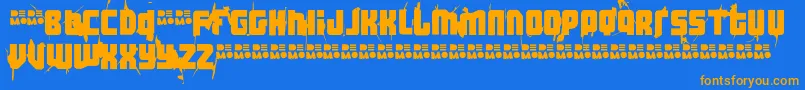 Ft3TheHardWayRmxWhippeddemo Font – Orange Fonts on Blue Background