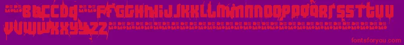 Ft3TheHardWayRmxWhippeddemo-fontti – punaiset fontit violetilla taustalla