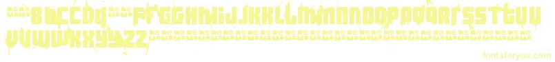 Fonte Ft3TheHardWayRmxWhippeddemo – fontes amarelas em um fundo branco