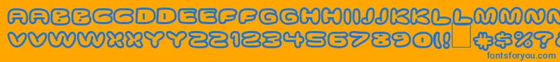 DsDownCyr Font – Blue Fonts on Orange Background