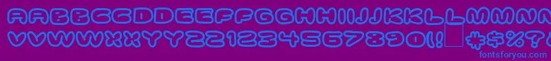 DsDownCyr Font – Blue Fonts on Purple Background