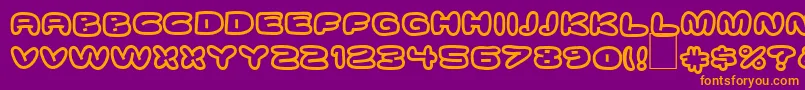 DsDownCyr Font – Orange Fonts on Purple Background