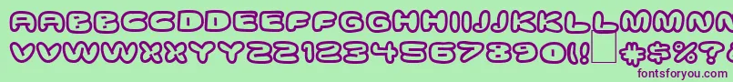 DsDownCyr Font – Purple Fonts on Green Background