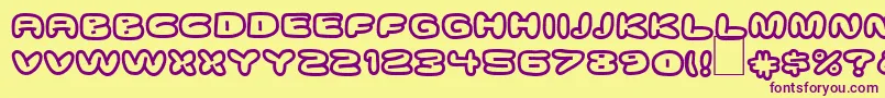 DsDownCyr Font – Purple Fonts on Yellow Background